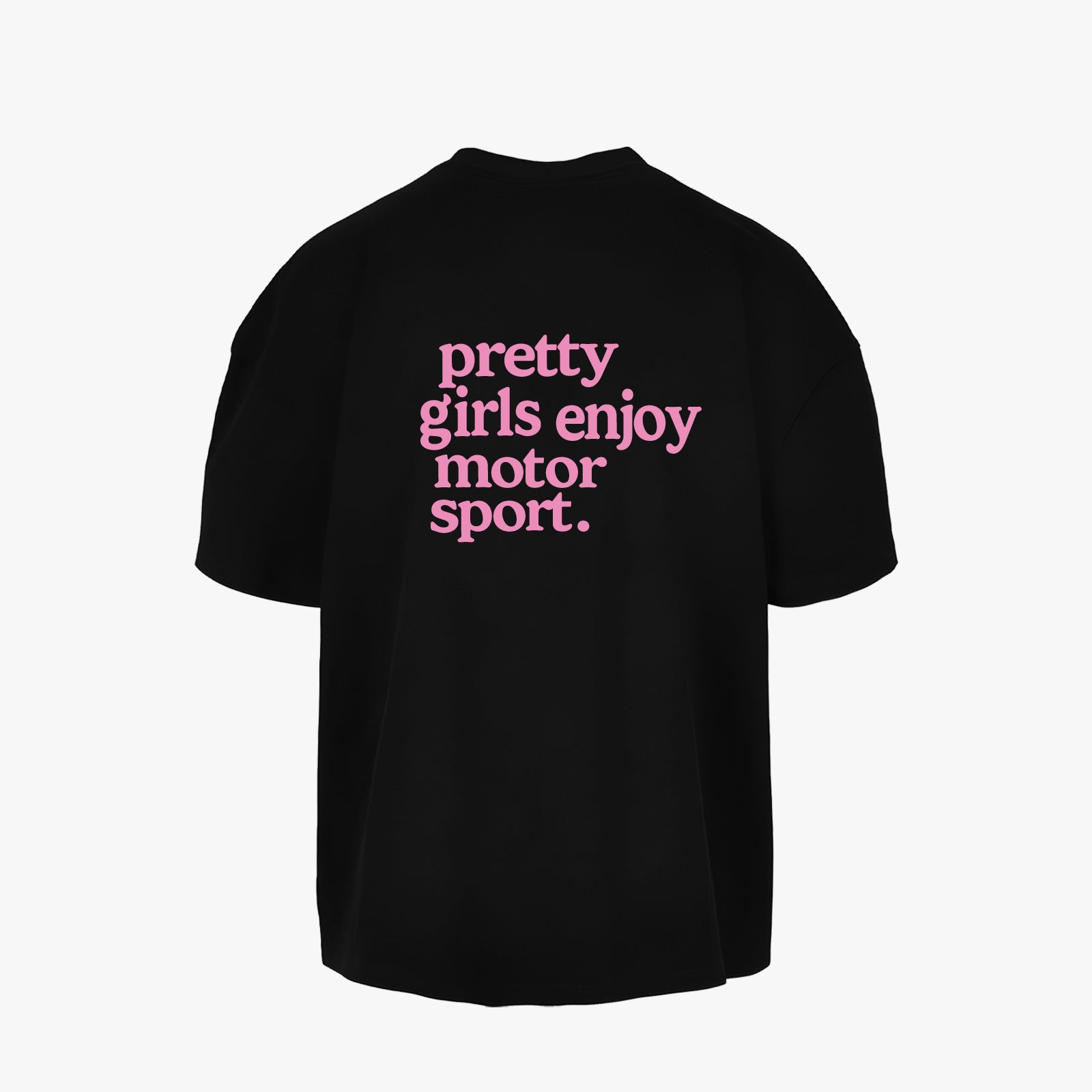 pretty girls enjoy motorsport tee black butter yellow