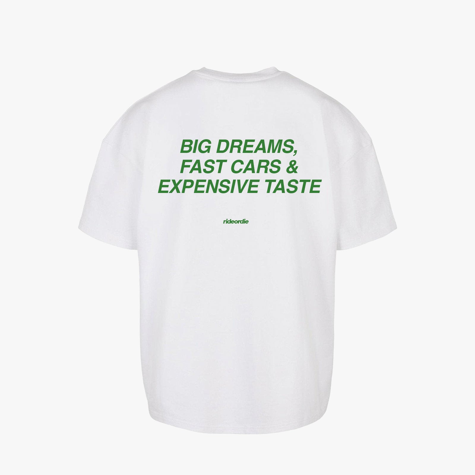 big dreams tee white green