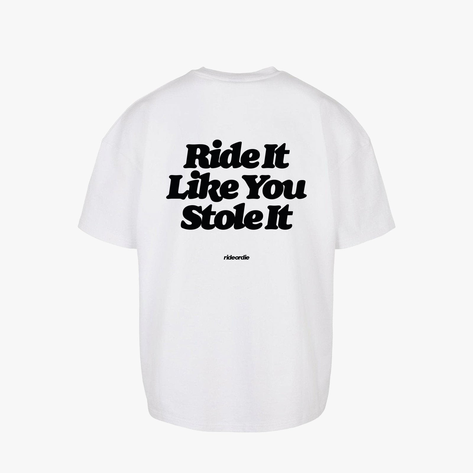 ride it like you stole it tee black butter yellow