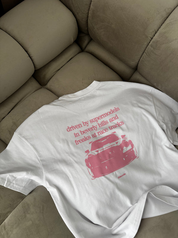 porsche tee white black