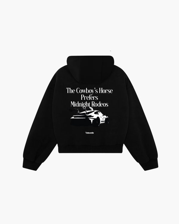 midnight rodeo zip hoodie black