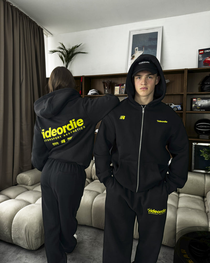 motorsport aesthetics zip hoodie yellow