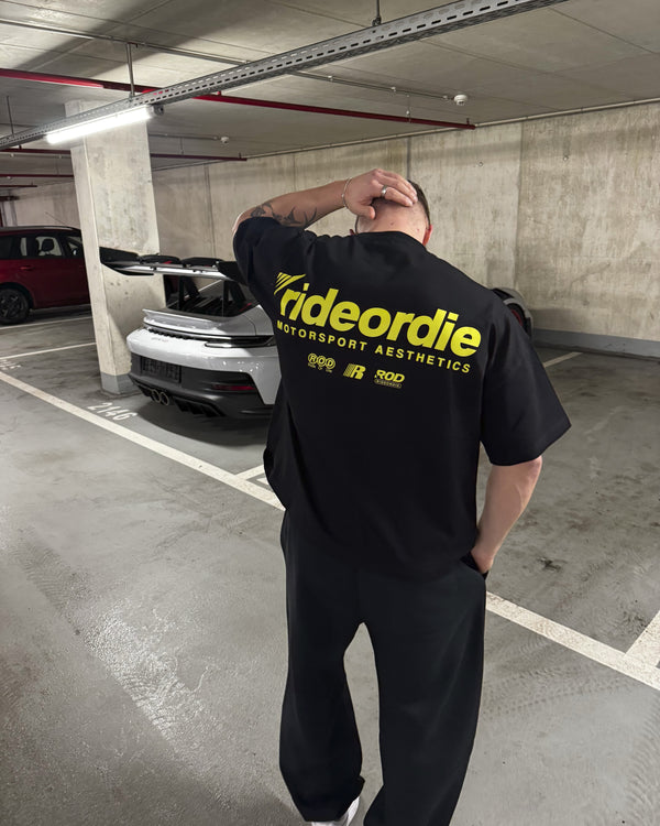 motorsport aesthetics tee black yellow