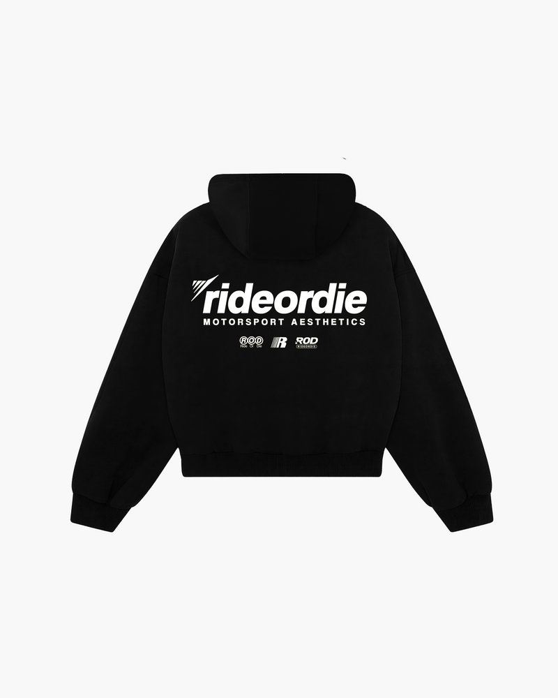 motorsport aesthetics zip hoodie white