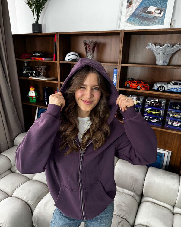 pretty girls enjoy motorsport zip hoodie burgundy