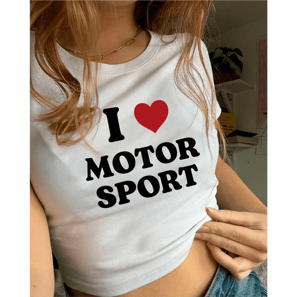 I love motorsport cropped tee