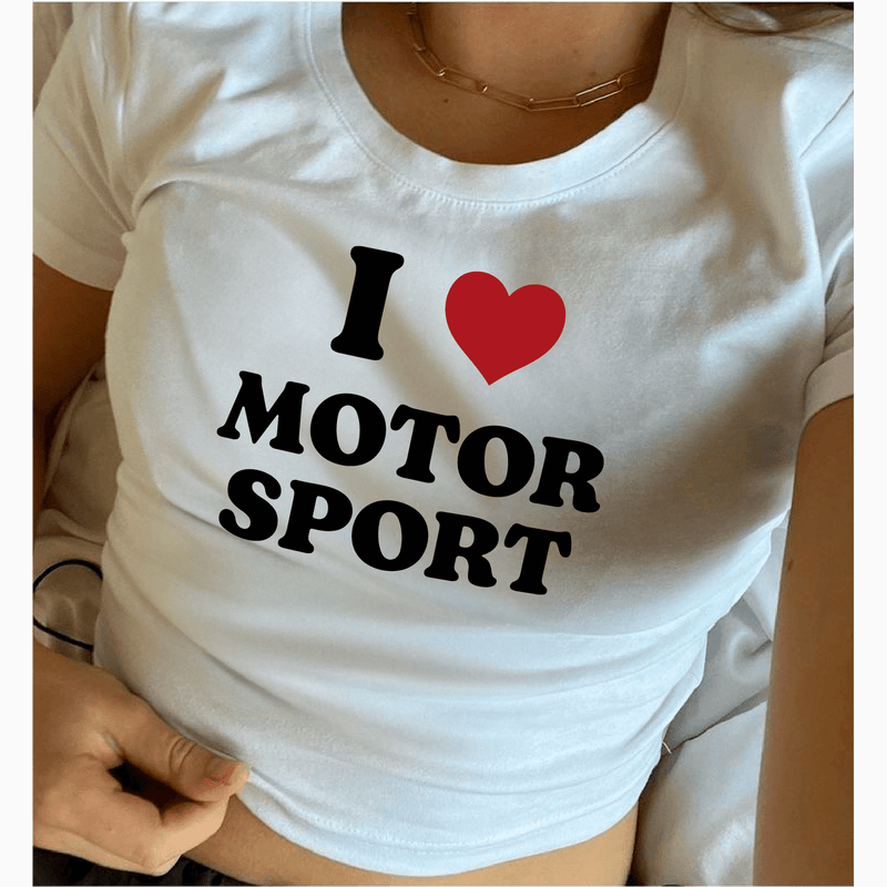 I love motorsport cropped tee