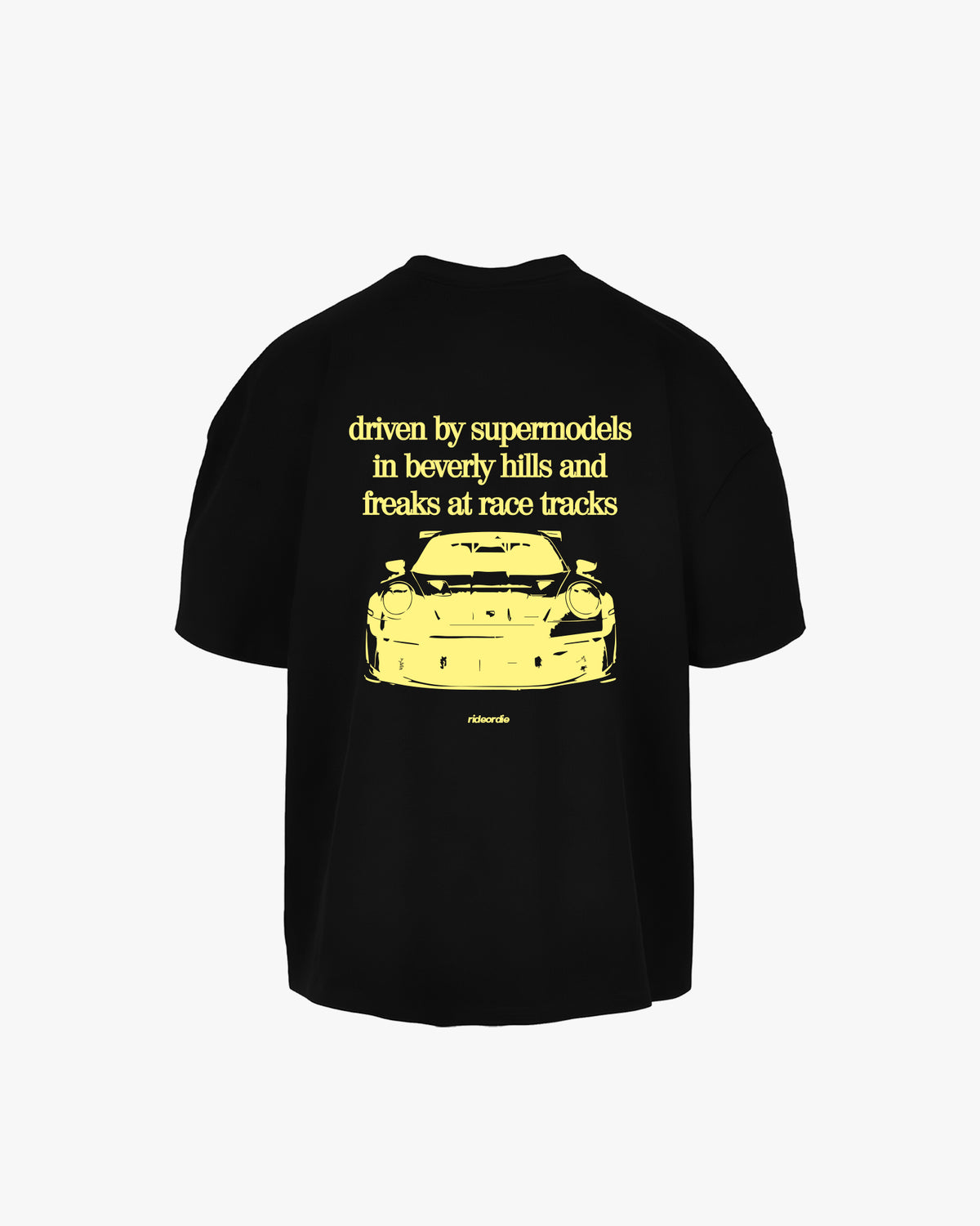 porsche tee white butter yellow