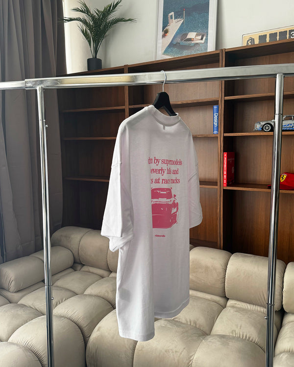 porsche tee white rosa