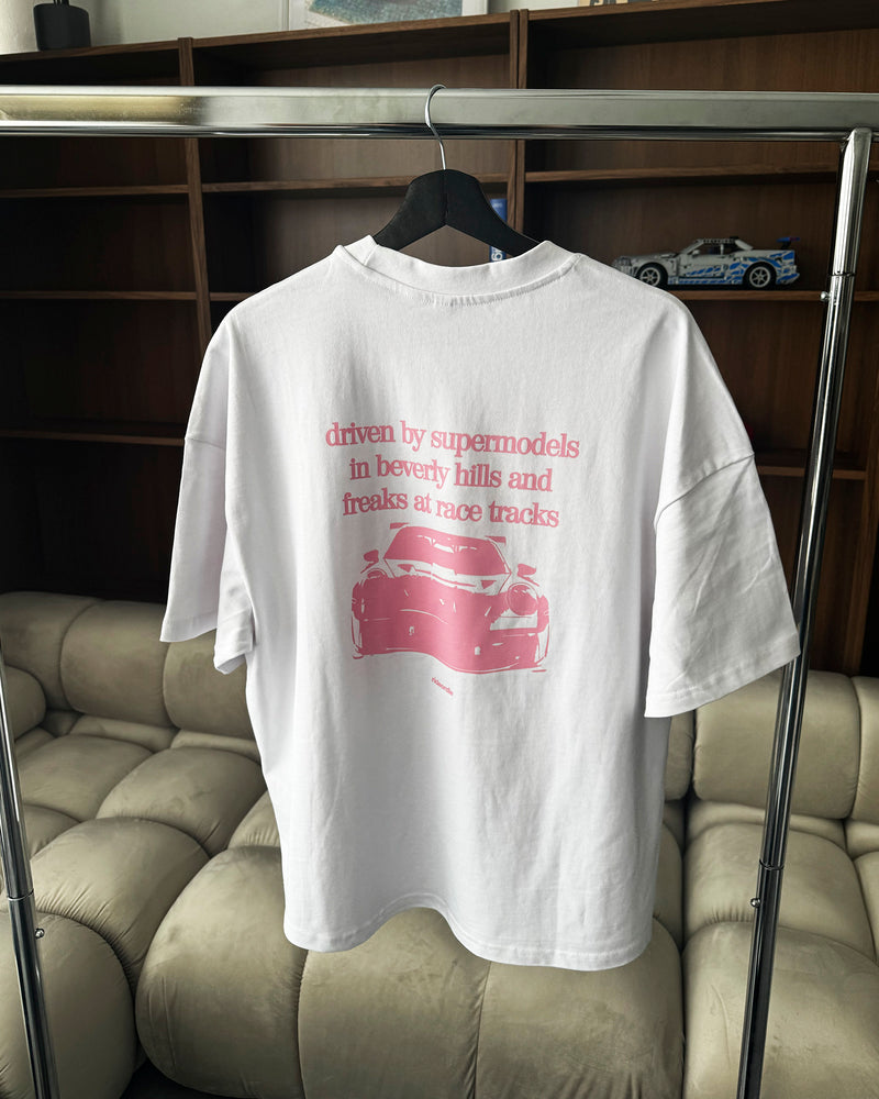 porsche tee white butter yellow