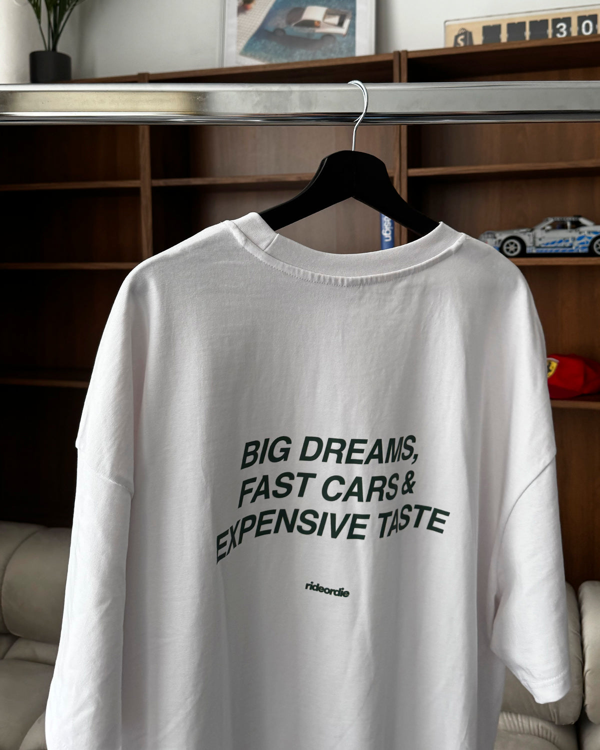 big dreams tee white green
