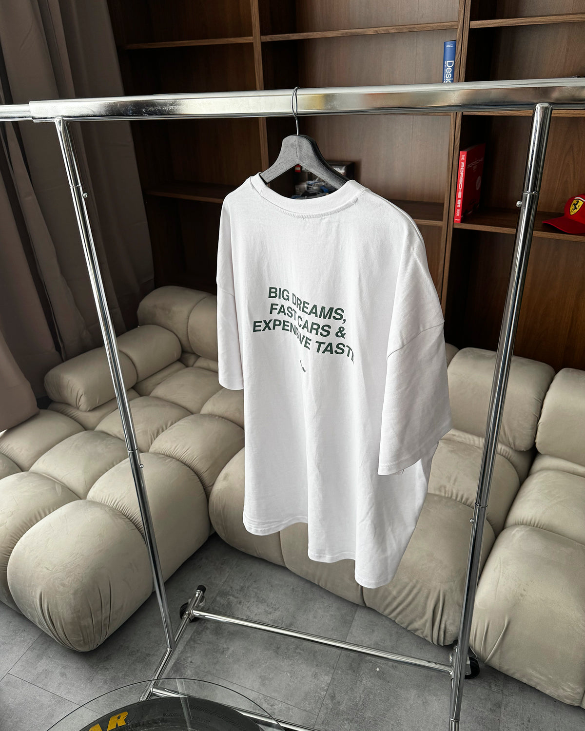 big dreams tee white green