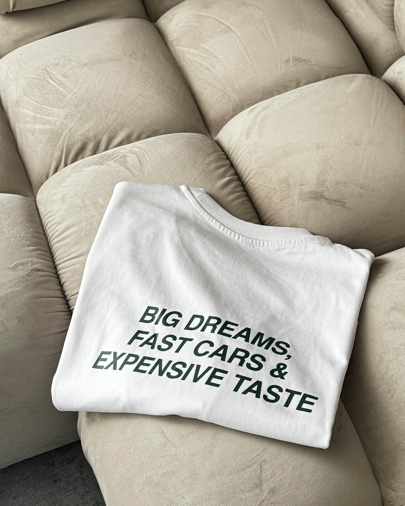 big dreams tee white green