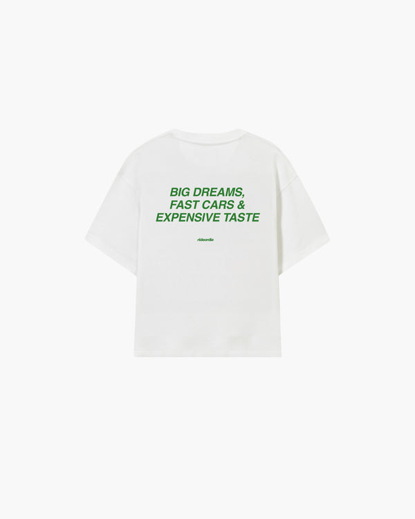 big dreams tee white green