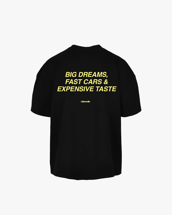 big dreams tee black butter yellow