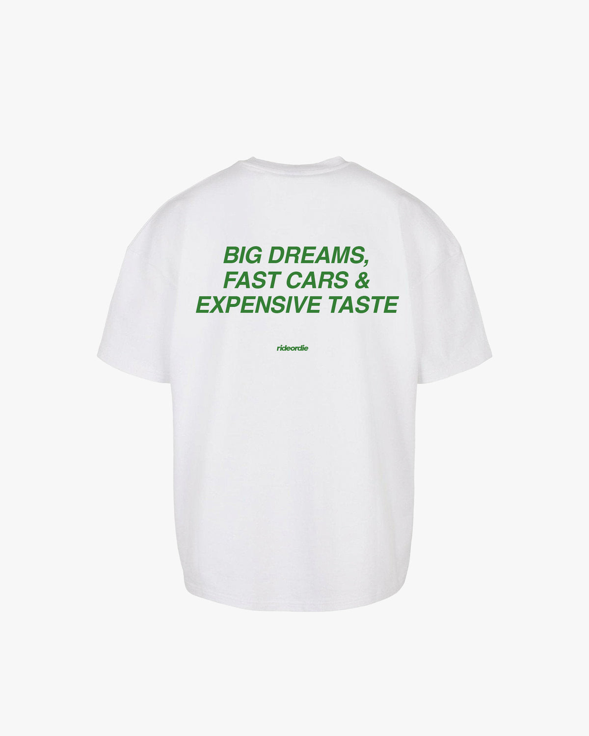 big dreams tee white green