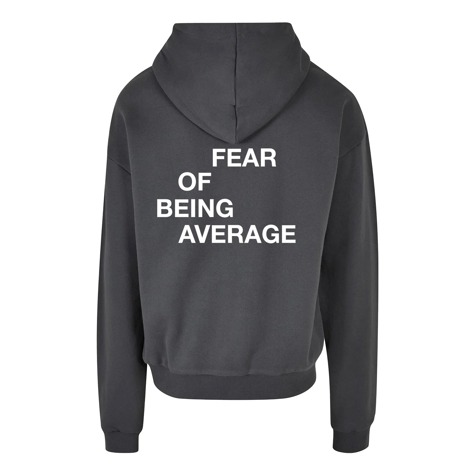 fear of being average oversized hoodie