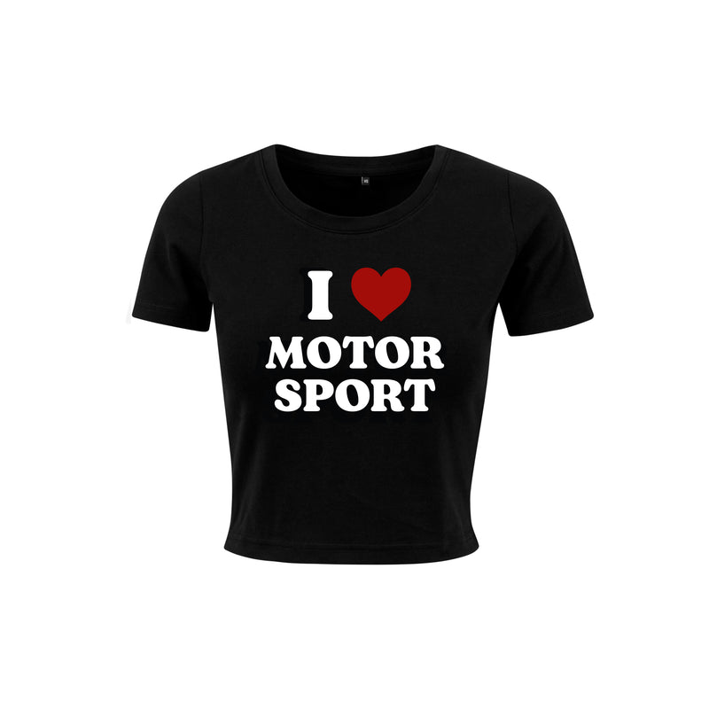 I love motorsport cropped tee