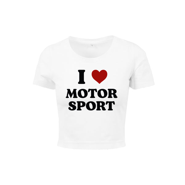I love motorsport cropped tee