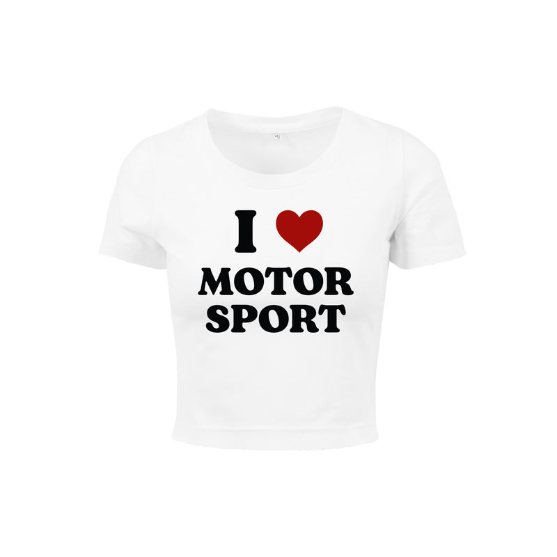 I love motorsport cropped tee