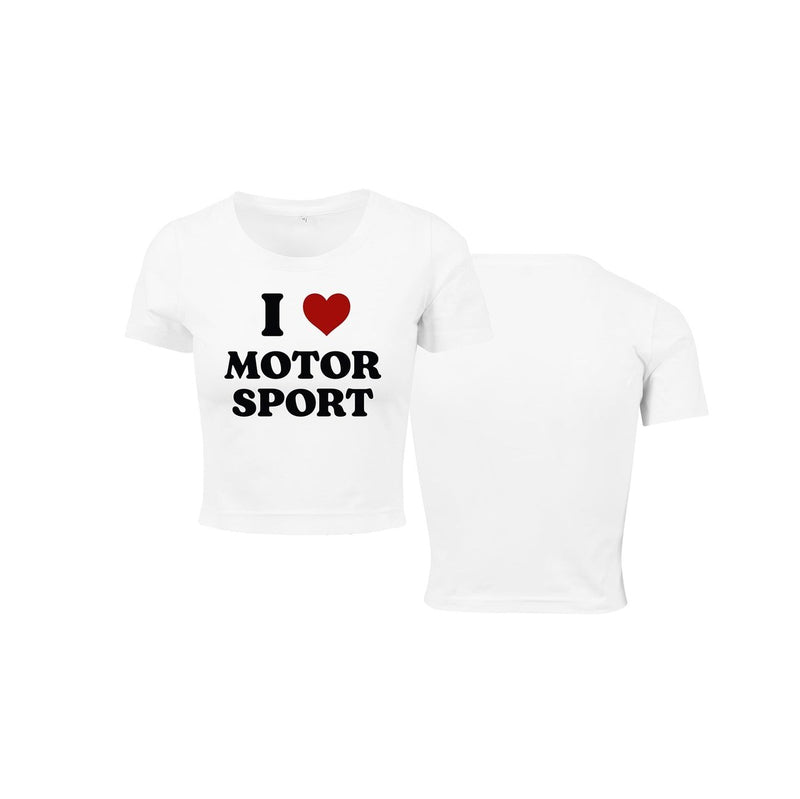 I love motorsport cropped tee