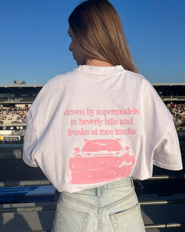 porsche tee white rosa