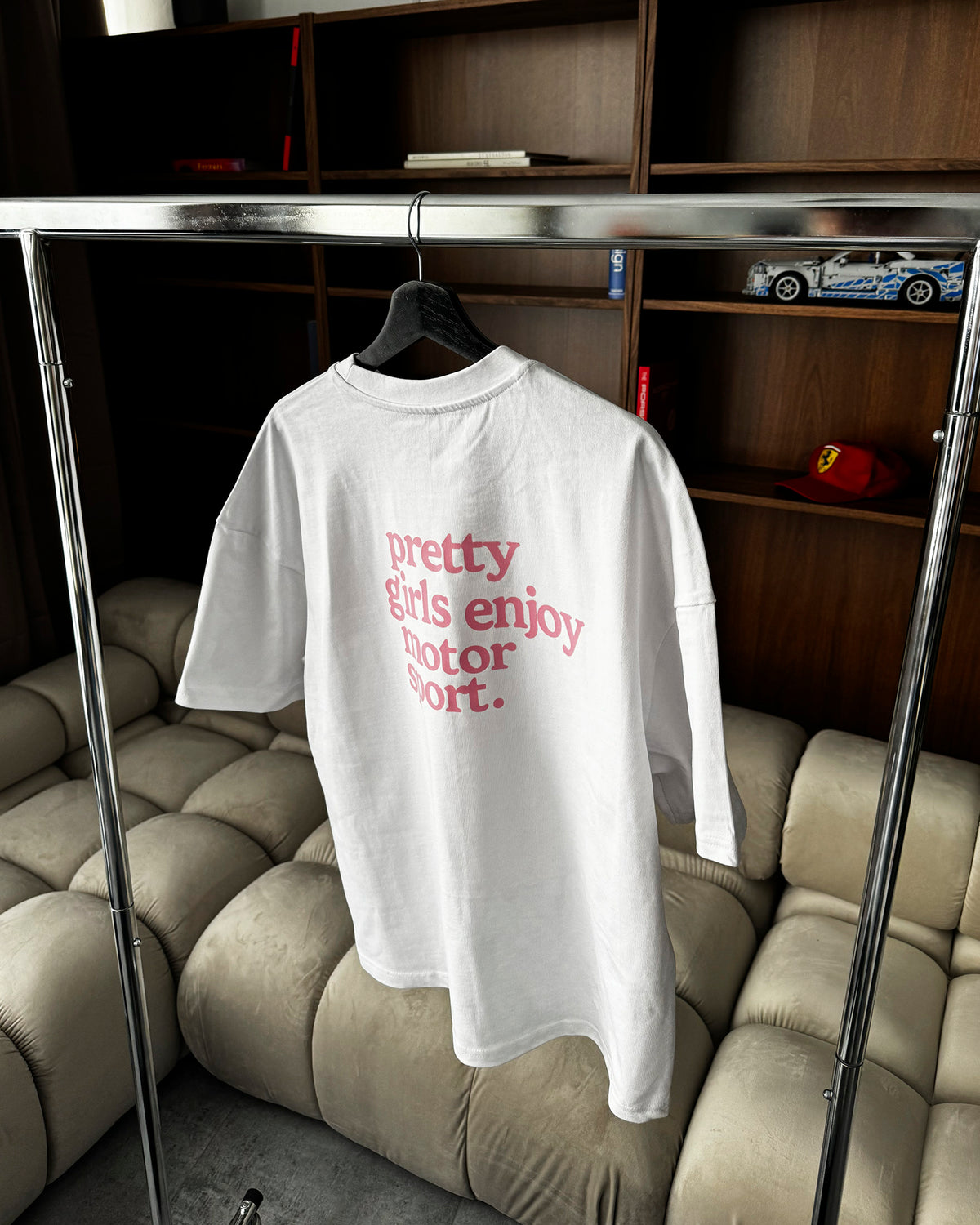 pretty girls enjoy motorsport tee white rosa