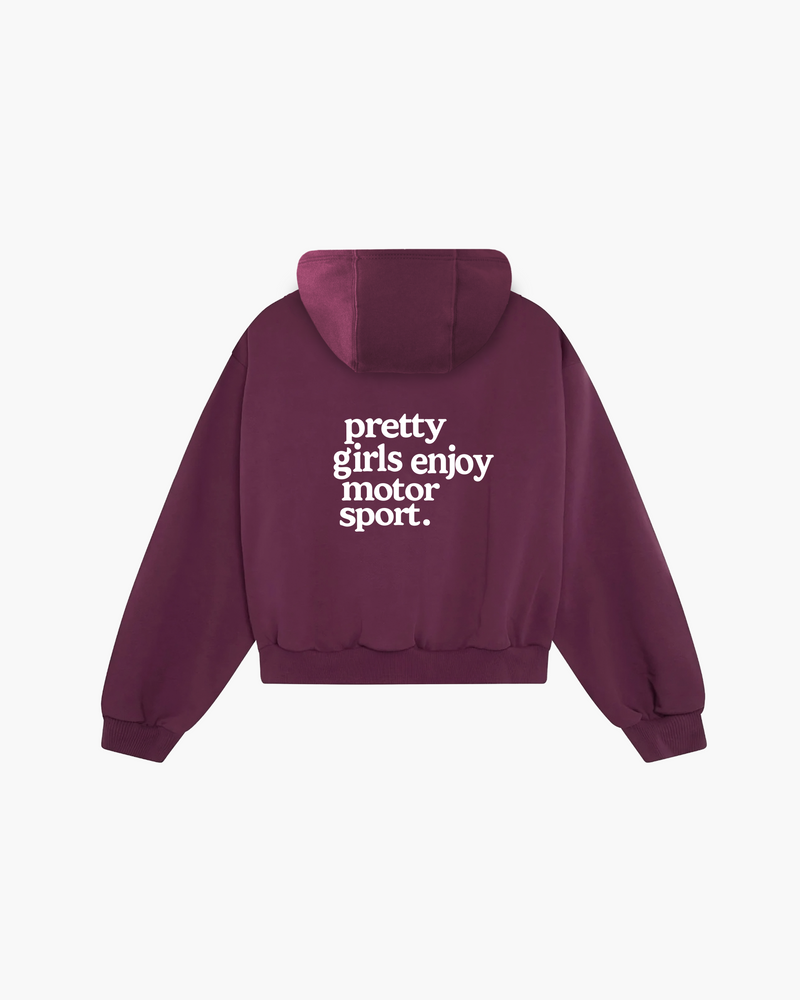 pretty girls enjoy motorsport zip hoodie black