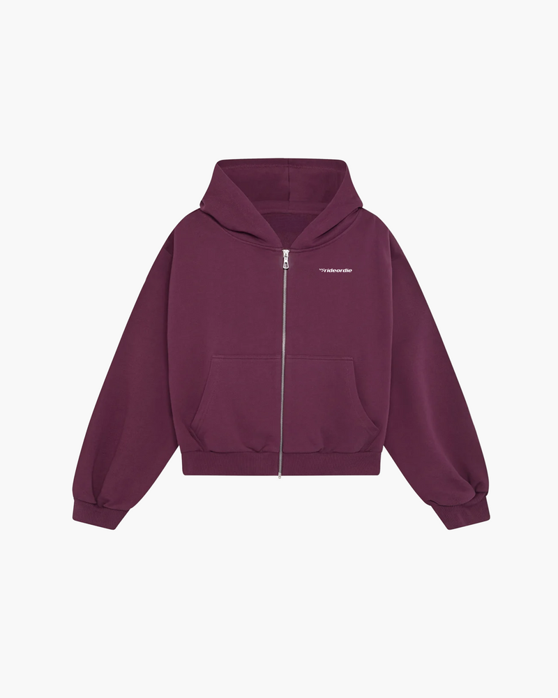 pretty girls enjoy motorsport zip hoodie burgundy