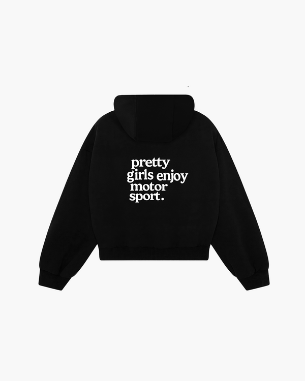 pretty girls enjoy motorsport zip hoodie black