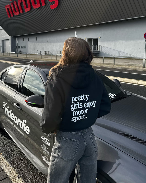 pretty girls enjoy motorsport zip hoodie burgundy