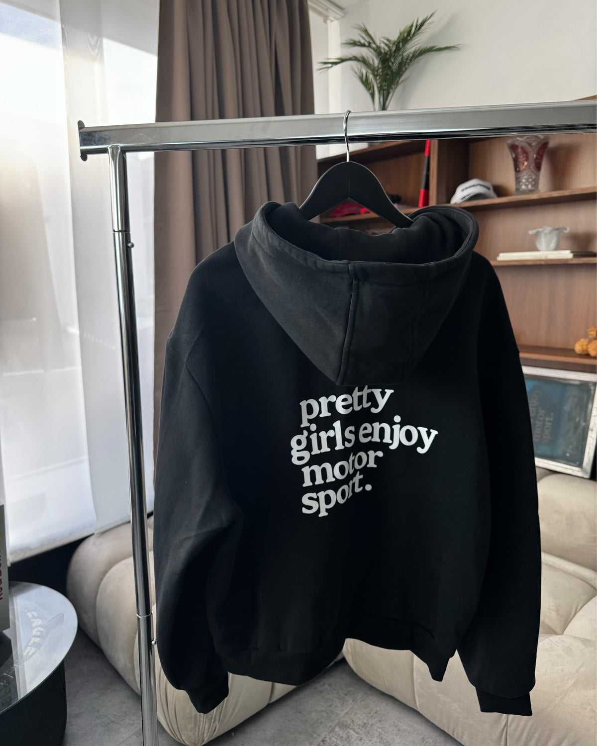 pretty girls enjoy motorsport zip hoodie black