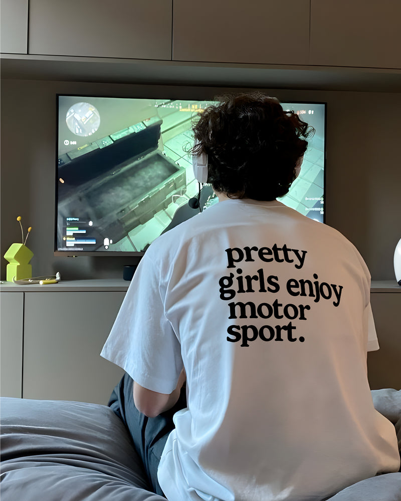 pretty girls enjoy motorsport tee white rosa