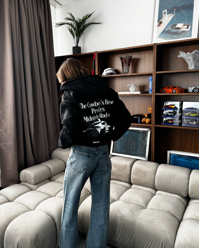 midnight rodeo zip hoodie black
