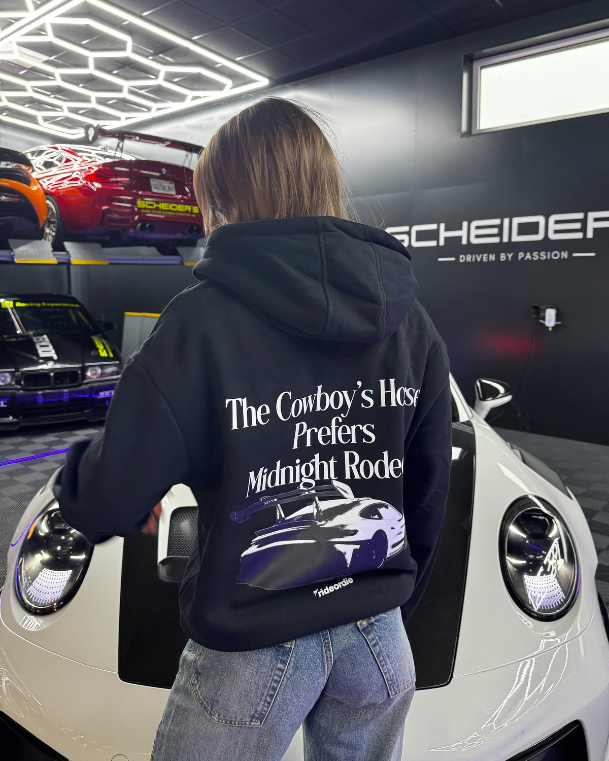 midnight rodeo zip hoodie black