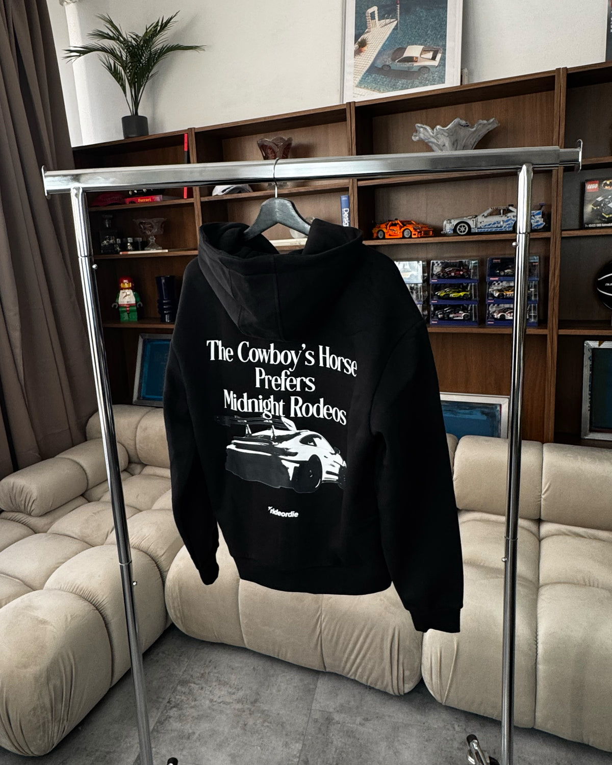 midnight rodeo zip hoodie black