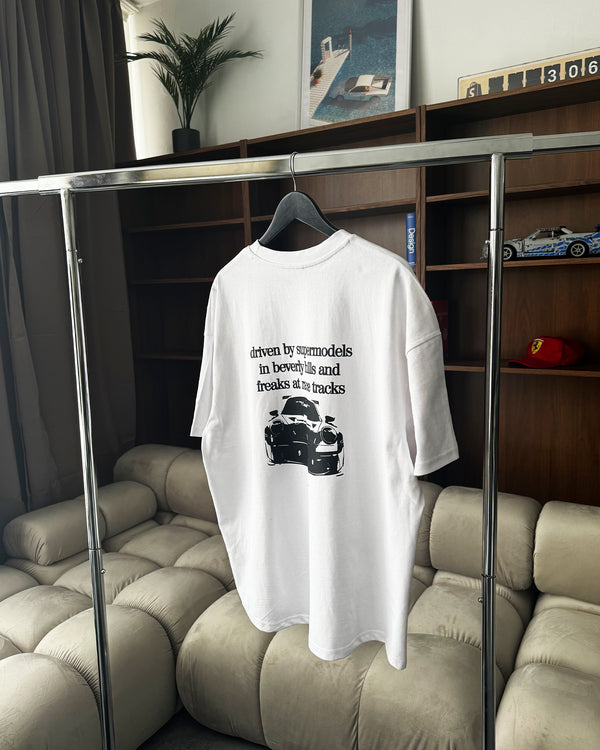 porsche tee white rosa