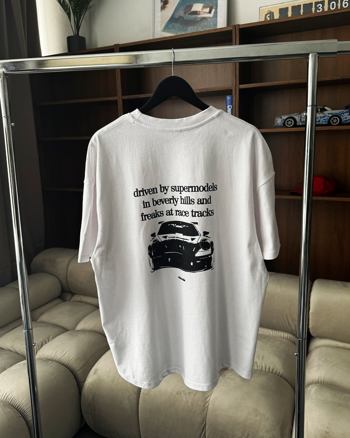 porsche tee white butter yellow