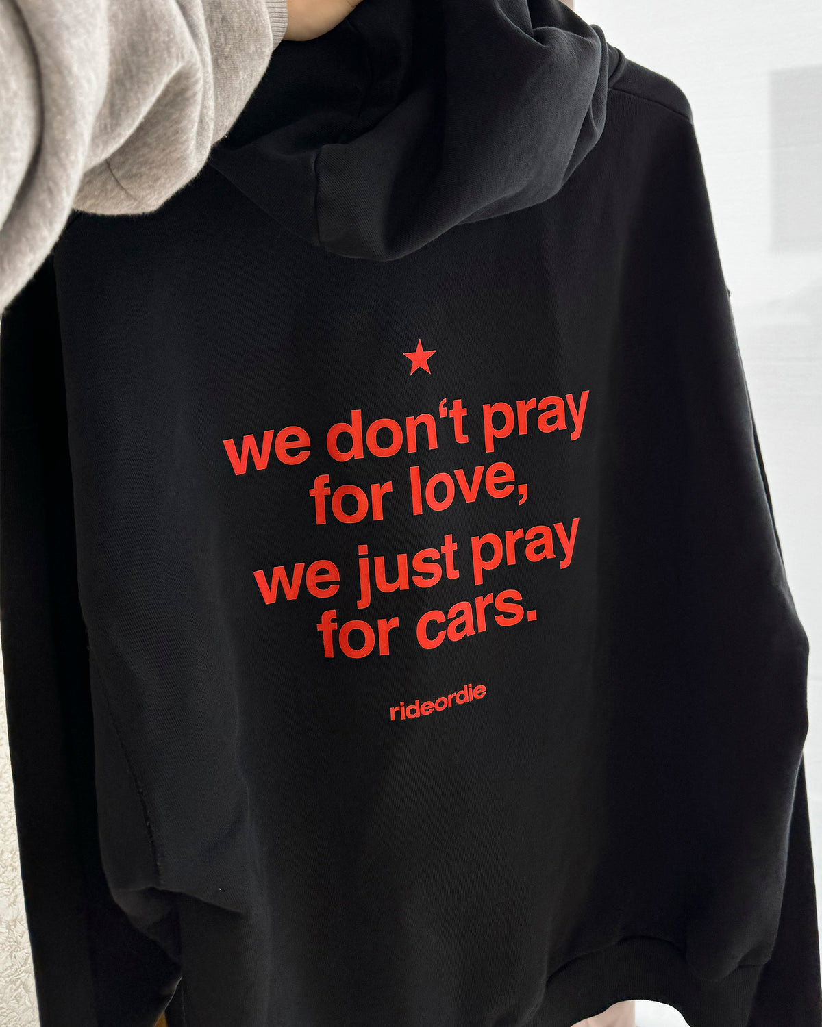 we don't pray for love zip hoodie